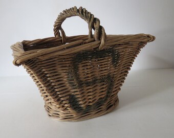 Antique French Grape Collecting Basket, Antique French Collecting Basket
