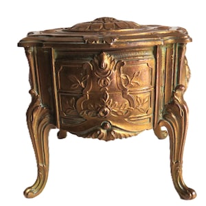 Antique French Jewelry Box, Antique Gilt Jewelry Box