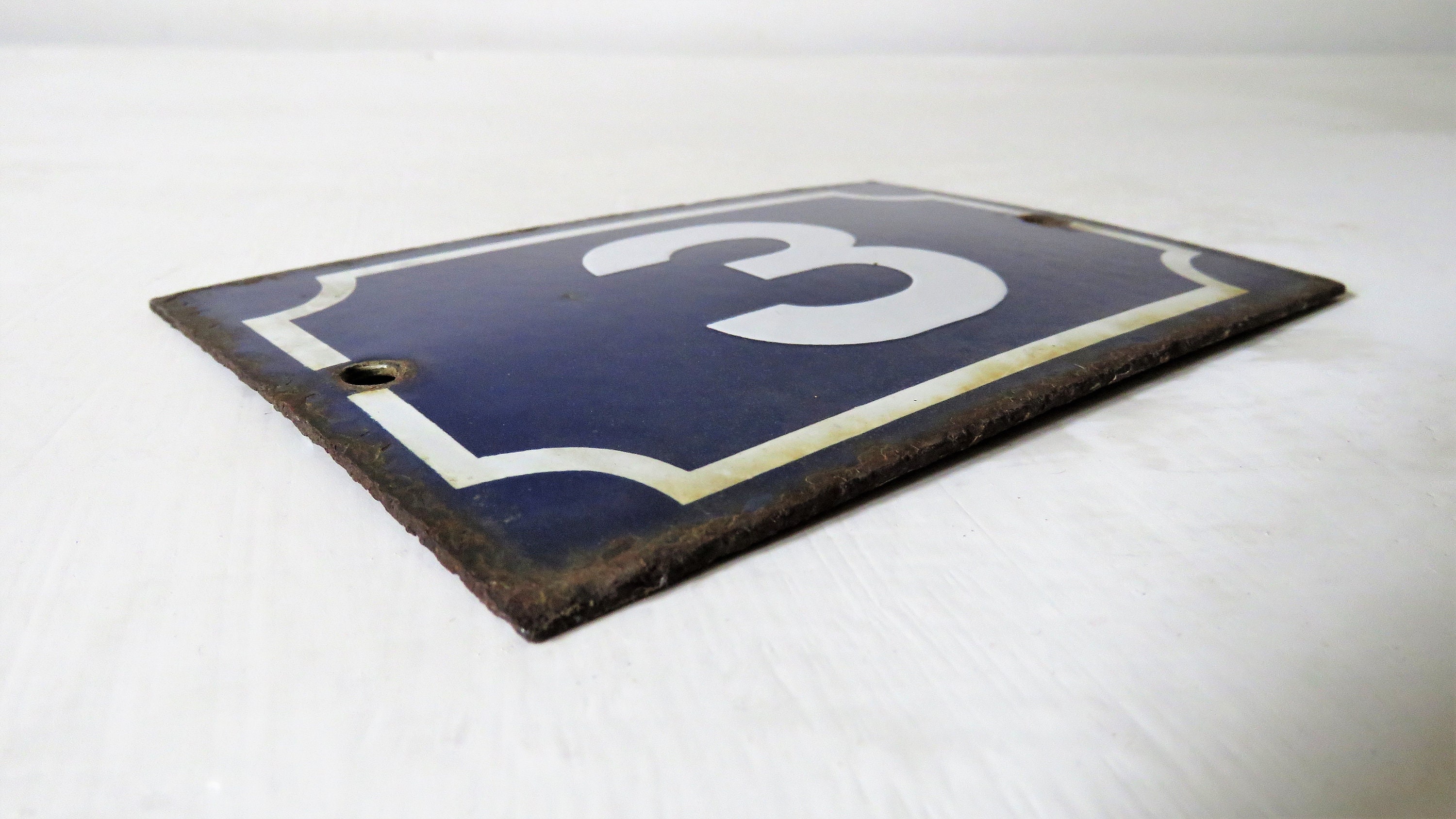 Vintage French Enameled House Number Plaque 5 Enamel House Etsy Australia