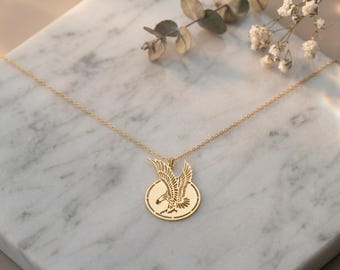 Patriotic 4th of July Eagle Necklace for Women • 925 Sterling Silver Independence Day Gift • American Bald Eagle Charm Jewelry