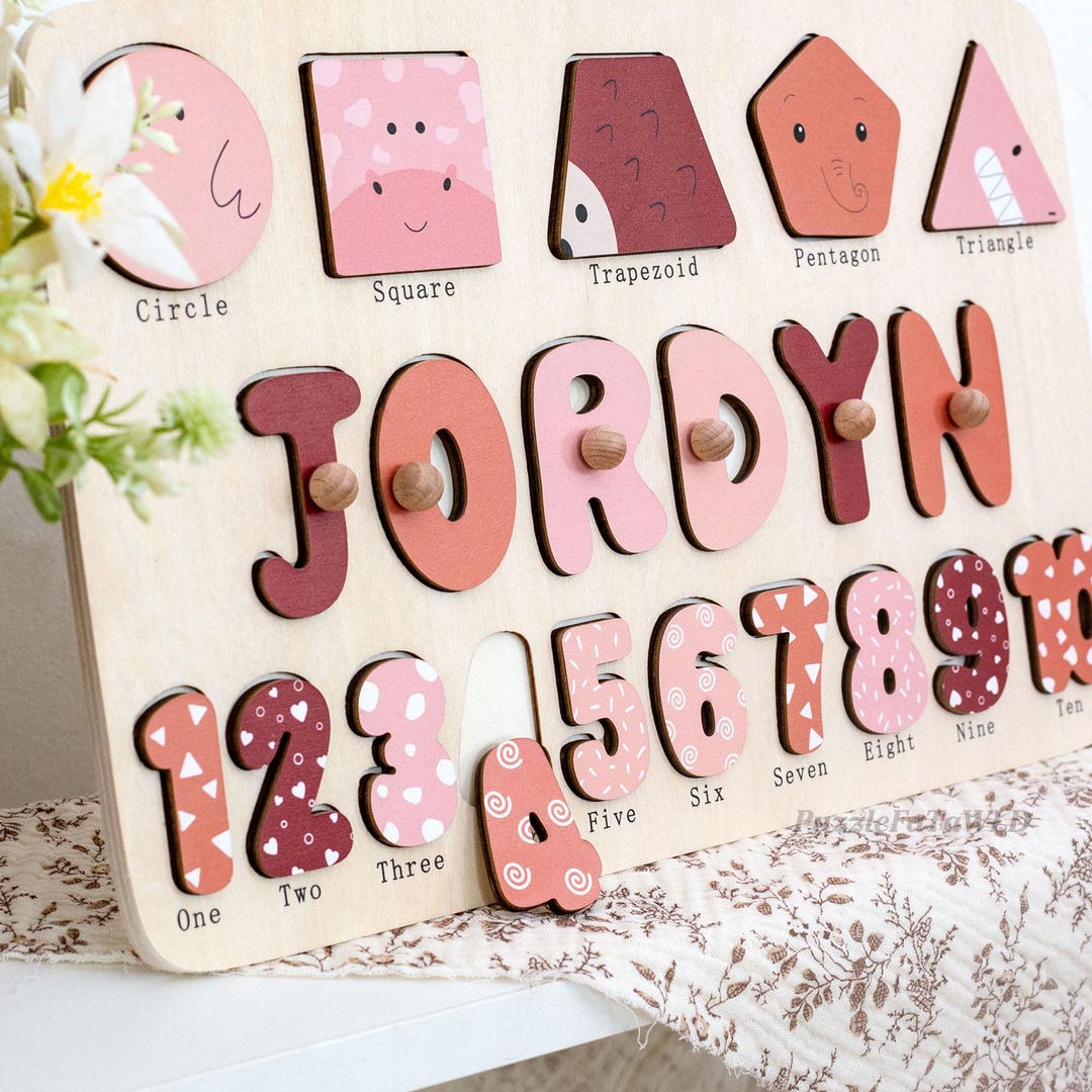 New Baby Gift Wood Name Puzzle for Toddler Montessori Puzzle ...