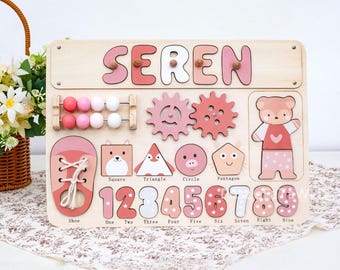 New Baby Gift Wood Name Puzzle for Toddler Montessori Puzzle, Personalized Gifts for Baby, First Christmas Gift, Baby Gift