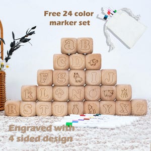 Baby Shower Activity  -  Wooden Block Baby Shower Game, Keepsake Activity Kit