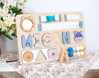 Rompecabezas de madera, rompecabezas personalizado con nombre, regalo para niña, decoración de cuarto infantil, regalo de primera Pascua, regalos para bebés