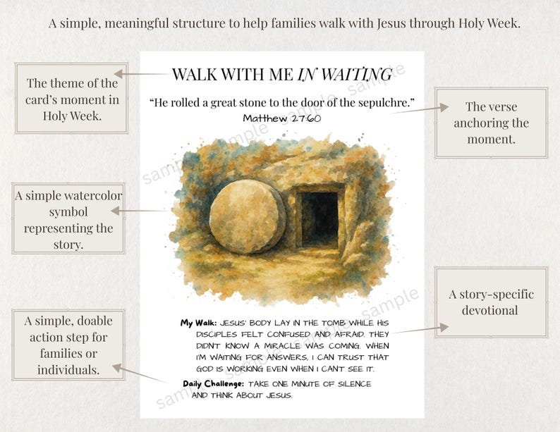 Walk With Me Easter Devotional Cards • Holy Week Family Devotional ...