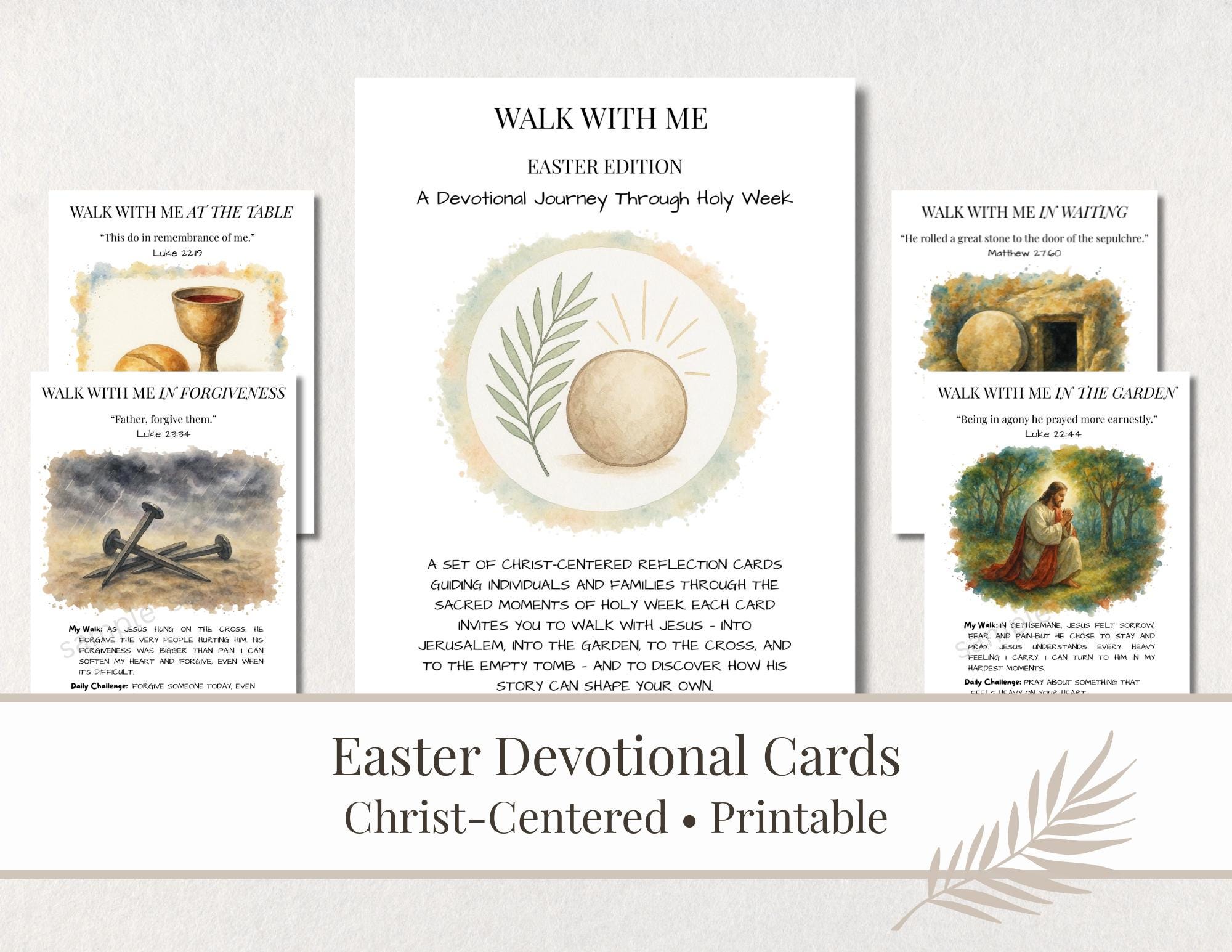 Walk With Me Easter Devotional Cards • Holy Week Family Devotional ...