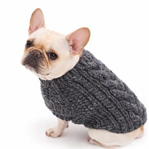 Dog Cardigan Knitting Pattern PDF, Cable Knit Dog Sweater, Easy Knit Dog Coat, Small Dog Sweater Digital Pattern