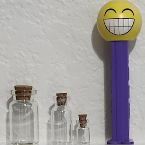 Tiny Glass Bottles w/Corks YOUR CHOICE: 0.5ml, 5ml, 10 ml
