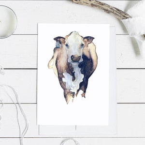 Watercolor Note Card Farm Animal Note Card Blank Inside image 1