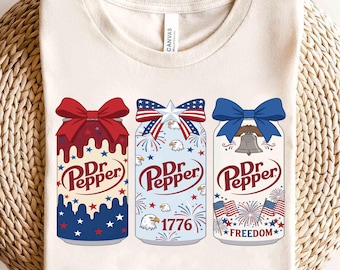 Dr Pepper Patriotic Png, 4th of July Soda Png, Soda Lover Png, Dr Pepper Patriotic Design For Shirt, Gift For Her