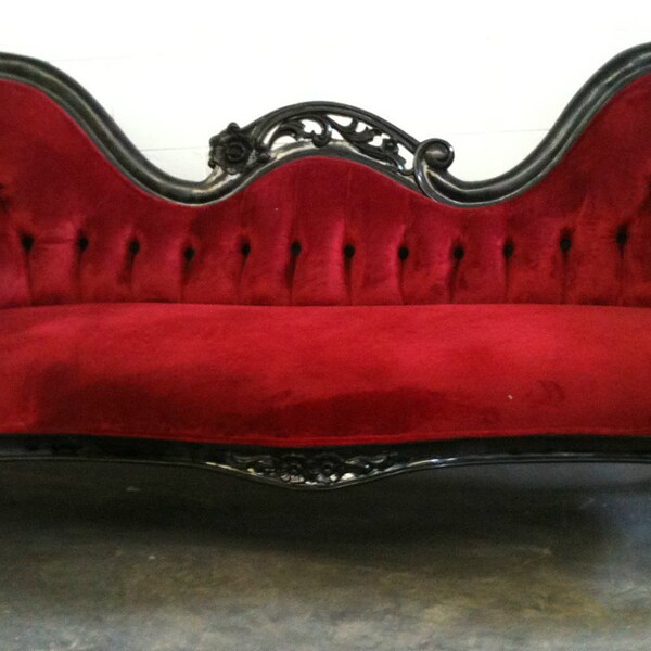Black Rocker Chaise Lounge Sofa Loveseat Queen King Throne Gothic Glam
