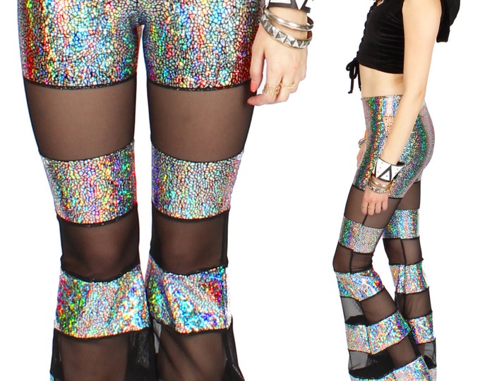 mesh flare pants