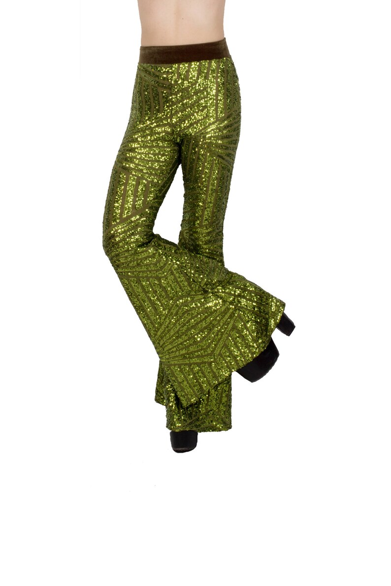 High Waist Sequin Flares
