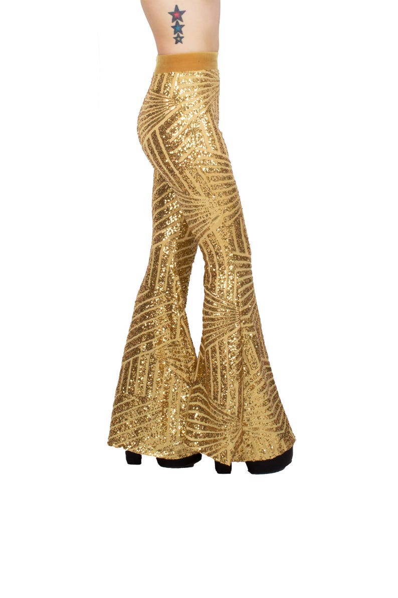 High Waist Sequin Flares