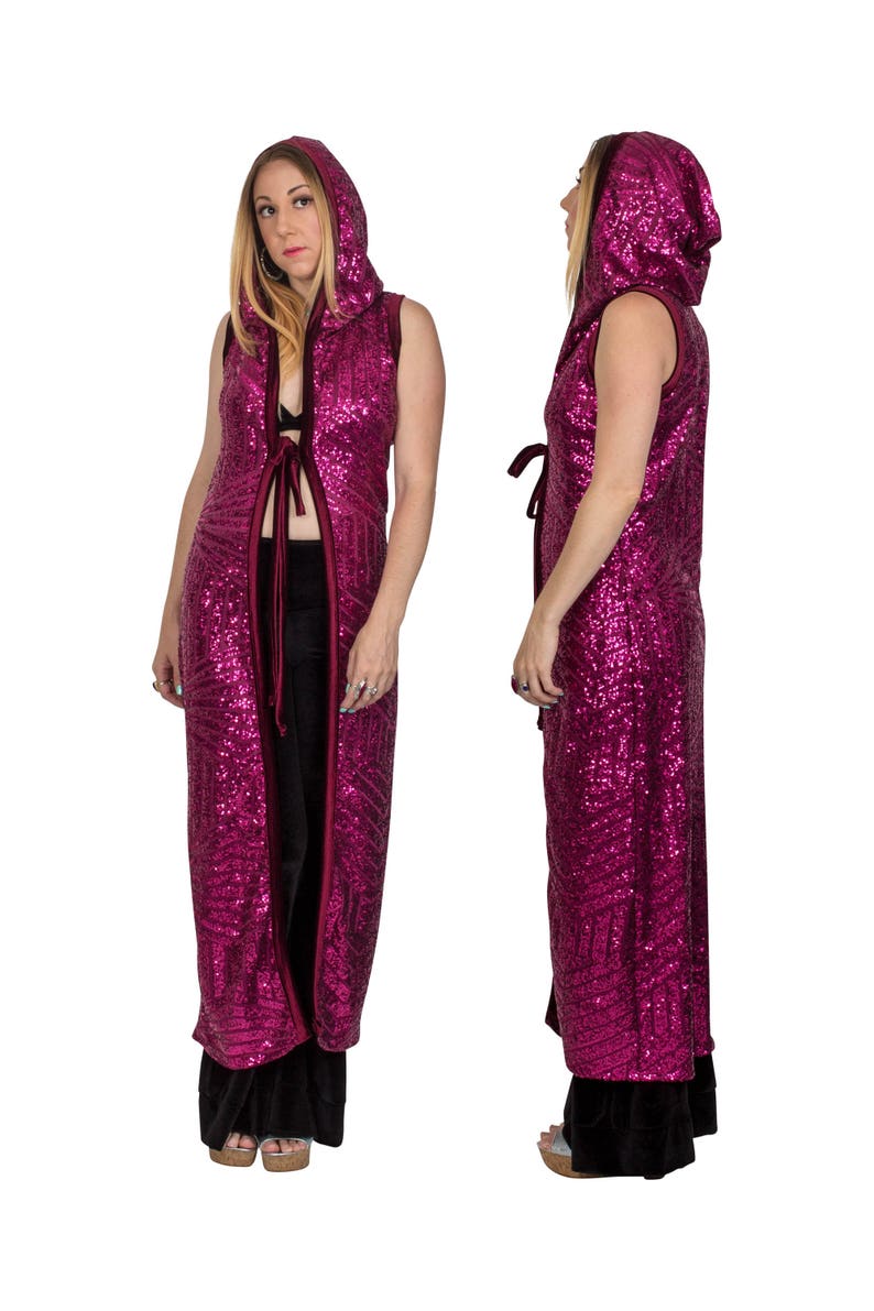 Sequin Hooded Duster