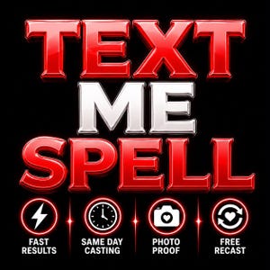Puede incluir: Un diseño gráfico con el texto rojo en negrita "TEXT" y "SPELL" con el texto blanco "ME" en el centro. Debajo hay cuatro iconos circulares que representan un rayo, un reloj, una cámara con un corazón y flechas circulares.