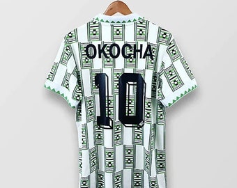 Okocha Jersey, Nigeria 1994 World Cup Okocha Vintage Soccer Jersey Retro Classic Football Shirt, Vitnage Football Jersey, Nigeria Jersey