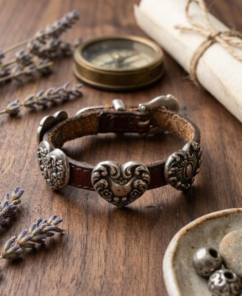 90s Leather Bracelet - Etsy