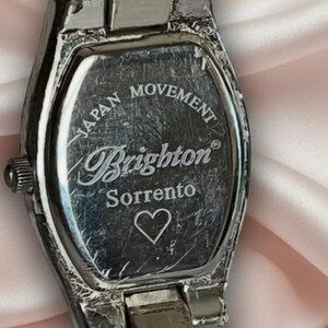 Rare and Retired Vintage Brighton Sorrento Silver Ornate Bracelet Watch with Heart Detail image 6