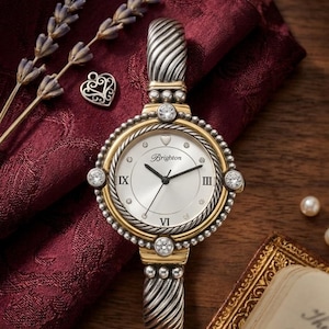 Brighton Two-Tone Watch with White Face Brighton Coconut Grove Two-Tone Watch - GREAT AMERICAN  main image 2
