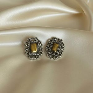 Brighton Vintage Postcard Two-Tone Scroll Earrings