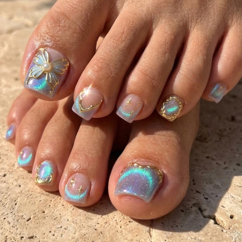 Fake toe nails blue - Etsy.de