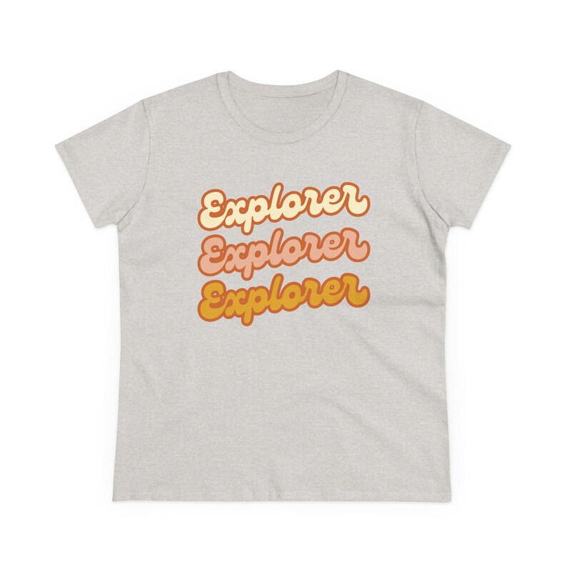 Explorer Script Repeat tee | Retro Wanderlust Typography T-Shirt image 2