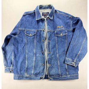 Vintage Phat Farm Denim Trucker Jacket Embroidered Logo Blue XXXL Y2K