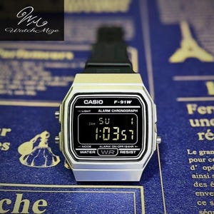 Custom Casio F-91WM-7A | Inverted LCD | MOD | LED Backlight Replacement | Silicone Strap | crafted by Japanese Artisans