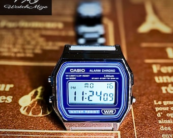 CASIO A158WEA-2JF | Pantalla LCD original | Modificado | Reemplazo de retroiluminación LED | Correa metálica "plateada" | Fabricado por artesanos japoneses