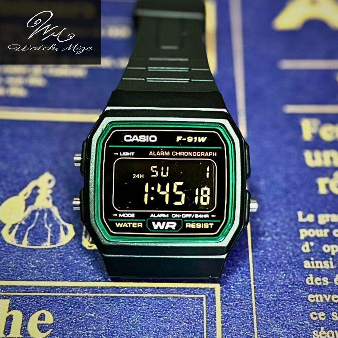 Custom Casio F-91W-3JH | Inverted LCD | MOD | LED Backlight Replacement ...