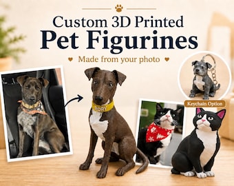 Mascota impresa en 3D personalizada • Regalo de personaje personalizado • Decoración para habitación infantil y estantería