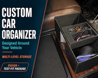 Organizador de coche personalizado: incluye prototipo de prueba y producto final.