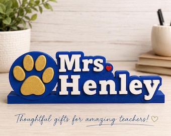 Letrero 3D personalizado con nombre y logotipo a medida – Regalo de agradecimiento para profesores