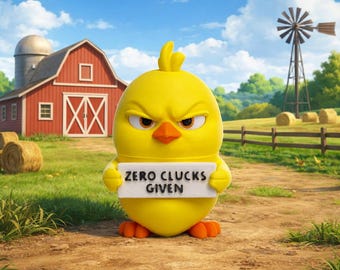 Funny Adult Gift, Sarcastic Baby Chick Figurine, Animals with Attitude Hilarious Workplace Humor