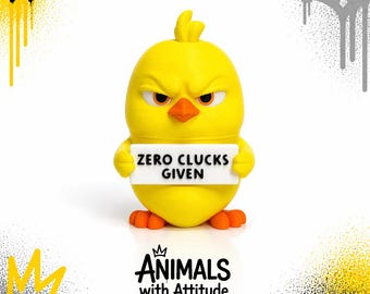 Sarcastic Baby Chick Figurine, Funny Home Decor, Animals with Attitude, Adult Humor for the Office