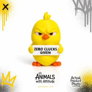 Sarcastic Baby Chick Figurine, Funny Home Decor, Animals with Attitude, Adult Humor for the Office