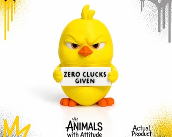 Sarcastic Baby Chick Figurine, Funny Home Decor, Animals with Attitude, Office Humor