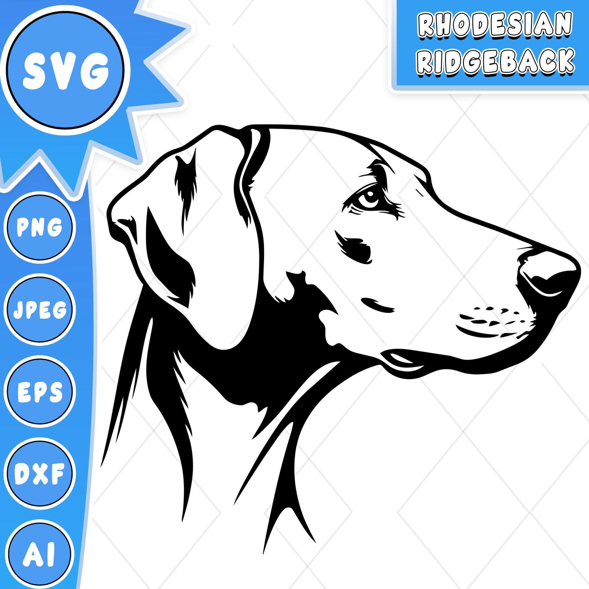 Rhodesian Ridgeback Head Svg Cut File, Dog Svg, Dog Outline Vector ...