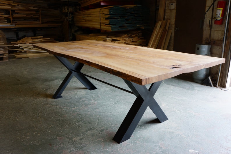 Live Edge Reclaimed Wood Dining Table Green Bay Trail Dining Etsy
