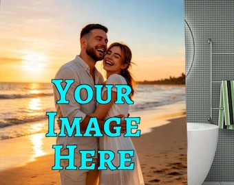 Custom Photo/Text Shower Curtain Personalized Image Bath Anniversary/Christmas Curtain Funny Bathroom Decor Gift