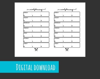 PRINTABLE - MINI Happy Planner Maaltijdplanner Insert | Happy Planner Boodschappenlijst Invoegen | MINI Happy Planner Invoegen