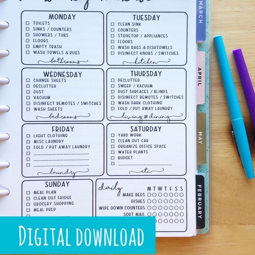 BIG HAPPY PLANNER Printable Insert Weekly Vertical Undated - Etsy