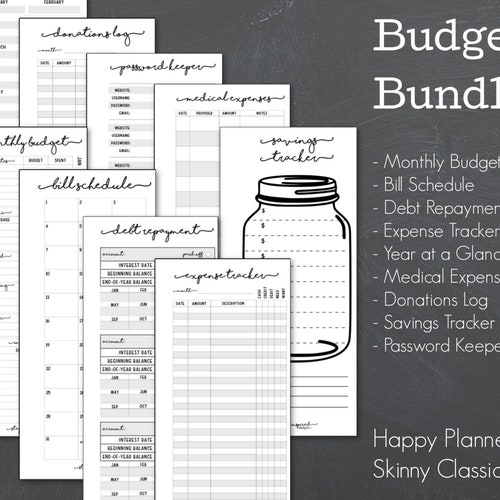 Budget Bundle PRINTABLE Skinny Classic Happy Planner 9 - Etsy