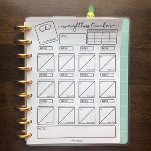 PRINTABLE - CLASSIC Happy Planner Weight Loss Tracker | Happy Planner Insert | Classic Happy Planner Insert
