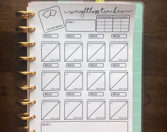 PRINTABLE - CLASSIC Happy Planner Weight Loss Tracker | Happy Planner Insert | Classic Happy Planner Insert