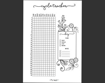 PRINTABLE - A4 Planner Cycle Tracker | A4 Planner Insert | Period Tracker
