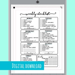 PRINTABLE CLASSIC Happy Planner Cleaning Checklist Planner Insert Planner Weekly Checklist Classic Happy Chore Checklist image 4