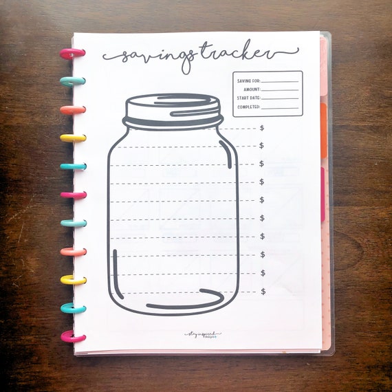 PRINTABLE BIG Happy Planner Savings Tracker Happy Planner | Etsy