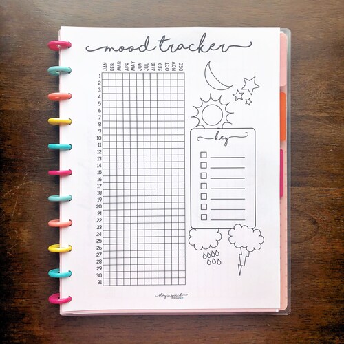PRINTABLE BIG Happy Planner Mood Tracker Happy Planner Etsy